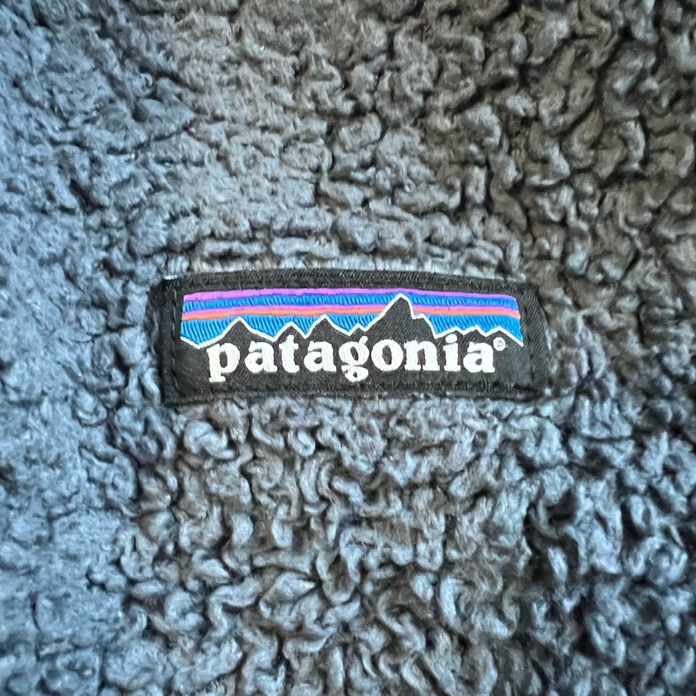 Patagonia Women Los Gatos Sherpa Fleece 1/4 Zip Pullover Jacket Large Dark Gray
